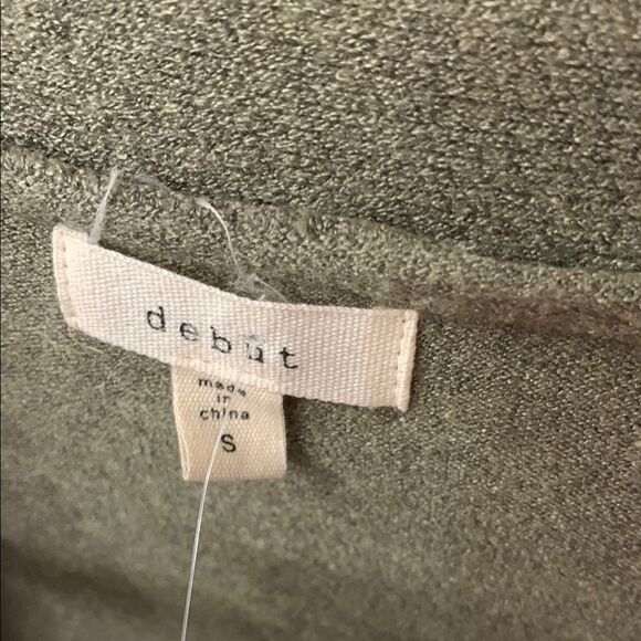 Debut Sage/Olive Green Open Front Cardigan Sweater - Picture 4 of 8